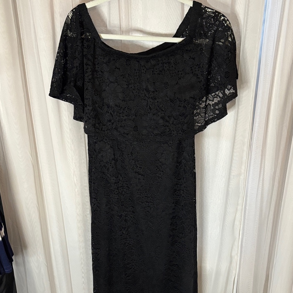 Chic One Shoulder Black Lace Dress